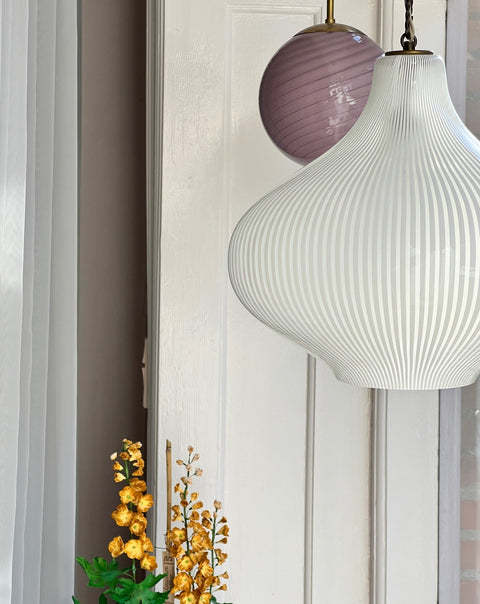 Vintage Massimo Vignelli white ceiling lamp