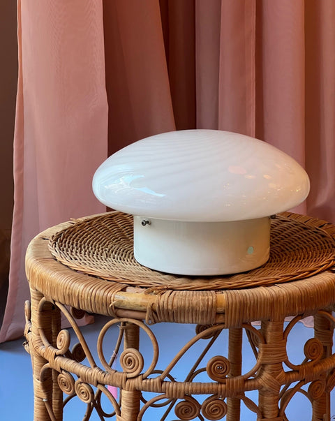 Vintage Murano white swirl ceiling/wall lamp (D28)