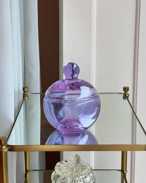 Vintage clear purple Murano bonbonniere