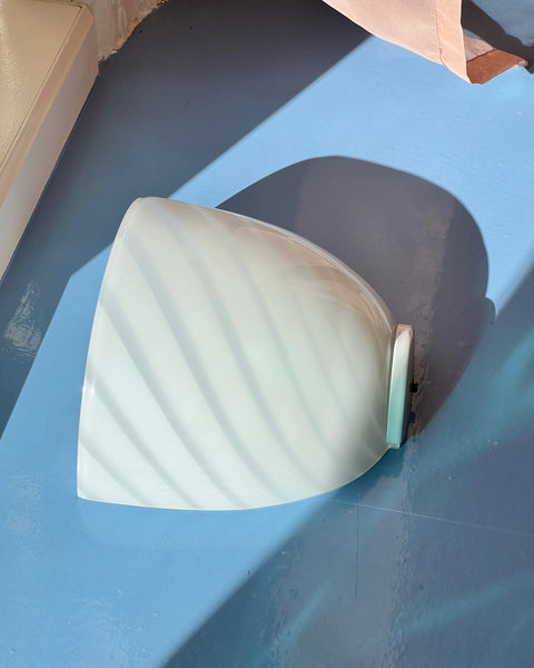 Vintage white swirl Murano wall lamp