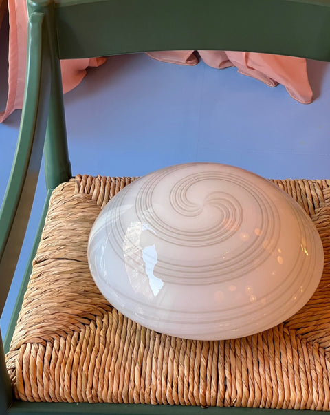 Vintage Murano grey/white spiral ceiling/wall lamp (D38)