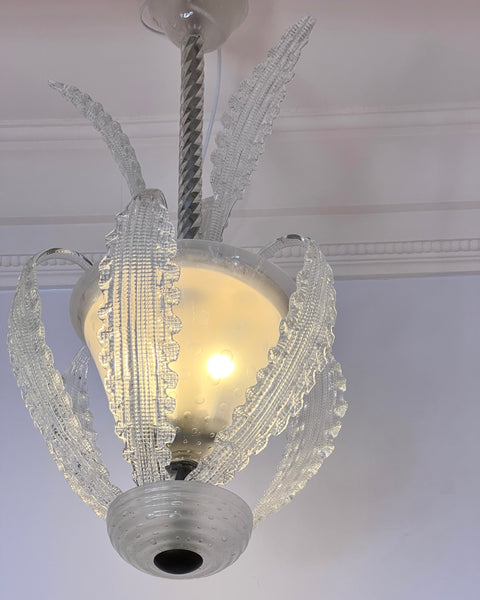 Barovier and Toso classic Murano glass leaves chandelier