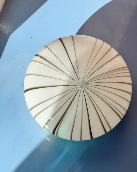 Vintage Murano brown/white spiral ceiling/wall lamp (D21)