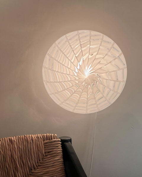 Vintage Murano white pattern ceiling/wall lamp