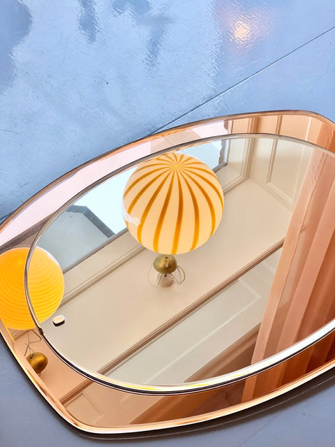 Vintage oval rosegold Italian mirror