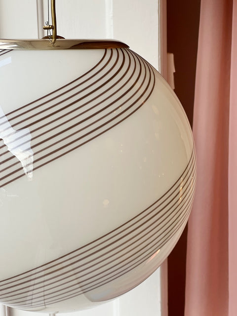 Vintage Murano cream/brown swirl ceiling lamp