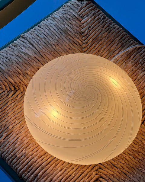 Vintage Murano creme/white swirl ceiling/wall lamp