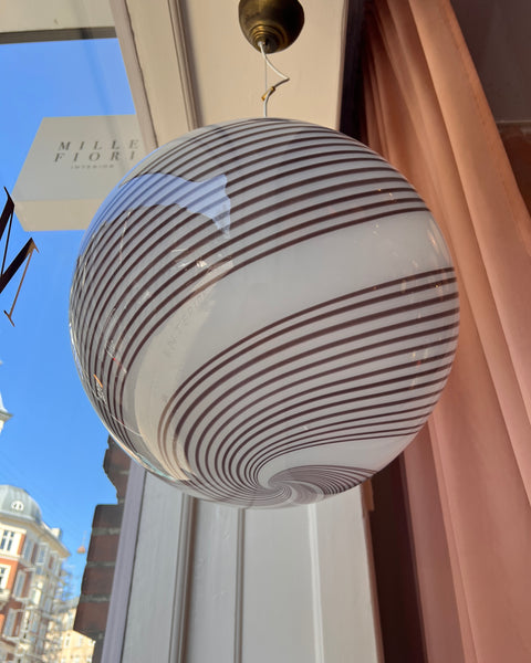 Vintage Murano cream/brown swirl ceiling lamp (D45)