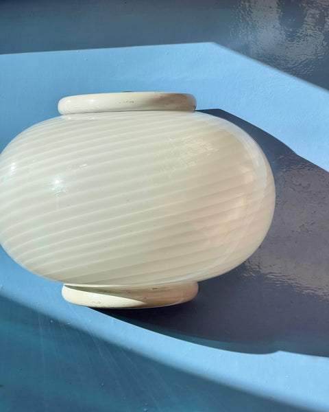 Vintage white swirl Murano wall lamp