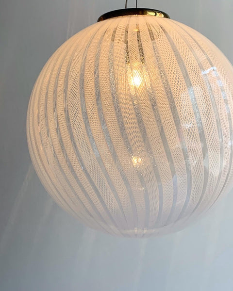 Vintage Murano white ribbon ceiling lamp
