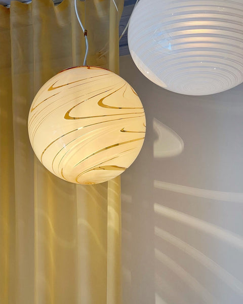 Vintage Murano caramel/cream/transparent ceiling lamp