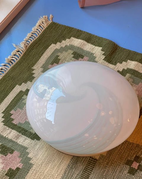 Vintage Murano blue/white swirl ceiling/wall lamp (D50)