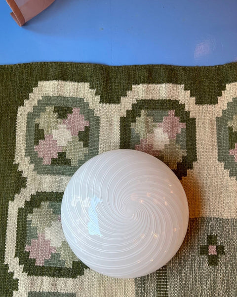 Vintage Murano creme/white swirl ceiling/wall lamp (D38)