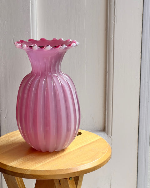Vintage pink Murano vase