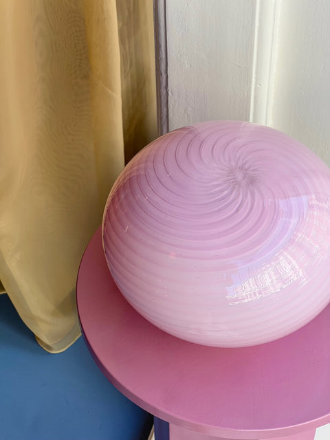 Vintage pink Murano table lamp