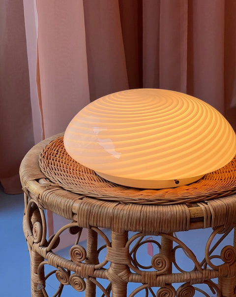 Vintage Murano white swirl ceiling/wall lamp