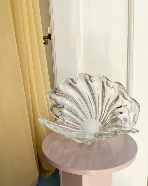 Vintage clear Murano shell bowl (Large)