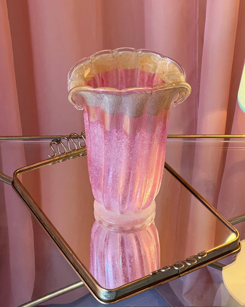 Vintage pink/golden Murano vase