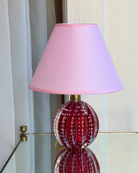 Vintage red Murano table lamp