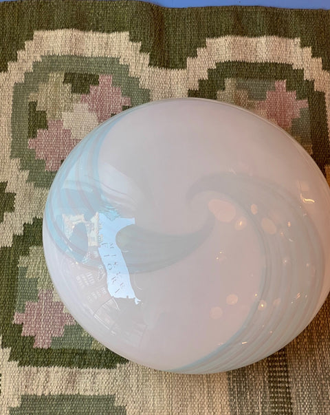 Vintage Murano blue/white swirl ceiling/wall lamp (D50)