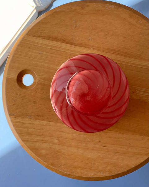 Vintage pink swirl Murano bonbonniere