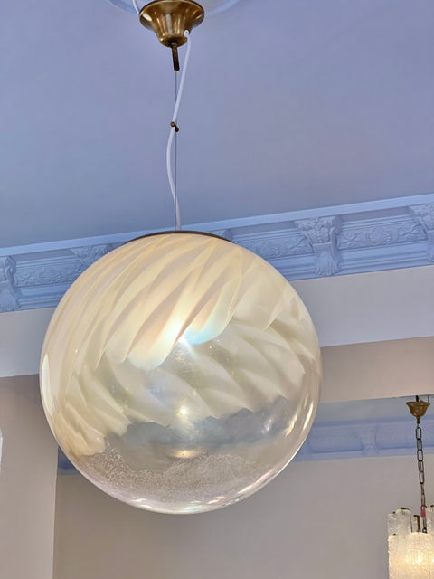 Vintage golden/cream clear Murano ceiling lamp (D45)