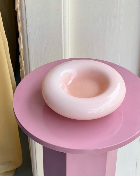 Vintage opal pink Murano bowl