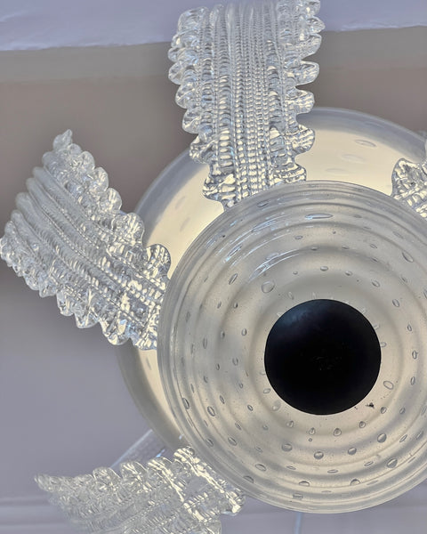 Barovier and Toso classic Murano glass leaves chandelier