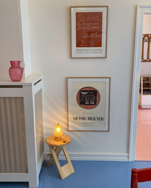 Small vintage amber Murano table lamp