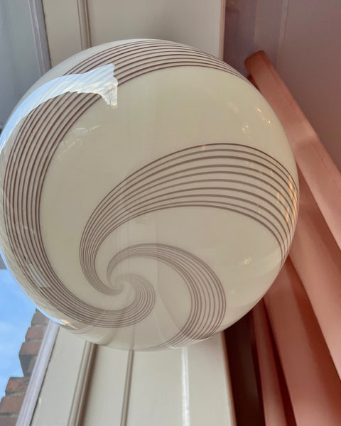 Vintage Murano cream/brown swirl ceiling lamp