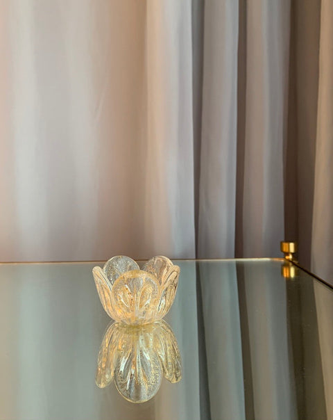 Vintage Murano golden flower bowl