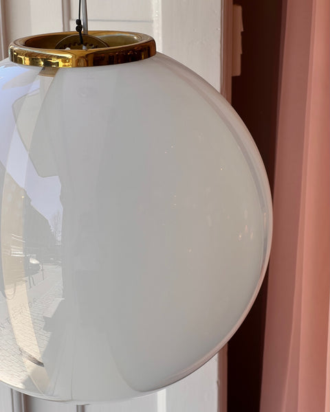 Vintage Murano white/transparent ceiling lamp (D40)