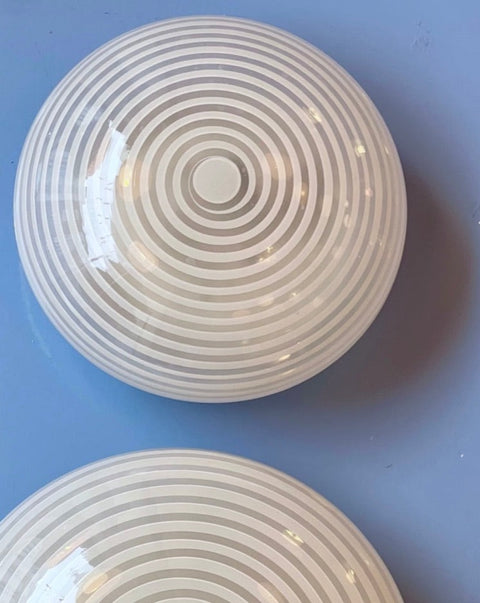 Vintage Murano white swirl ceiling/wall lamp (D25)