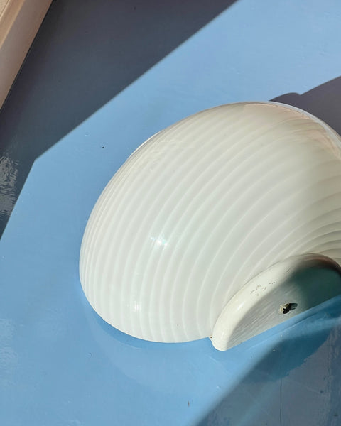 Vintage white swirl Murano wall lamp
