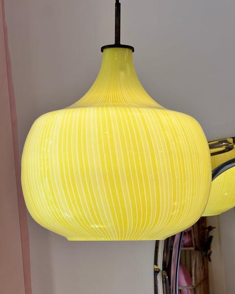 Vintage Massimo Vignelli yellow ceiling lamp (D35)