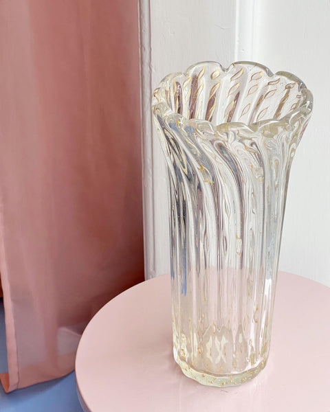 Vintage clear/golden Murano vase