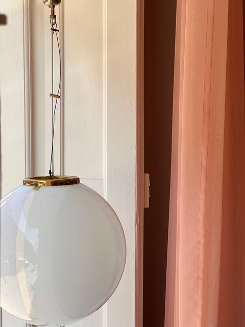 Vintage Murano white/transparent ceiling lamp (D40)