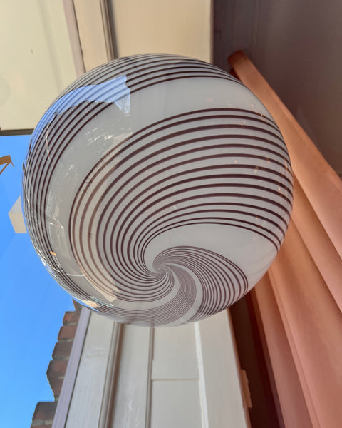 Vintage Murano cream/brown swirl ceiling lamp (D45)