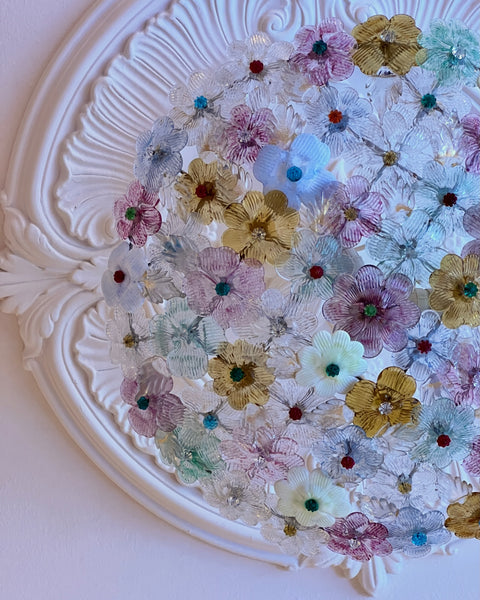 Vintage multi Murano flower ceiling lamp (D45)