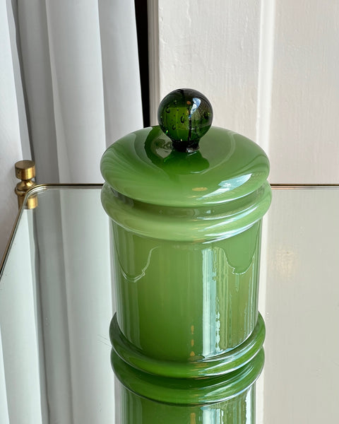 Vintage green Murano bonbonniere