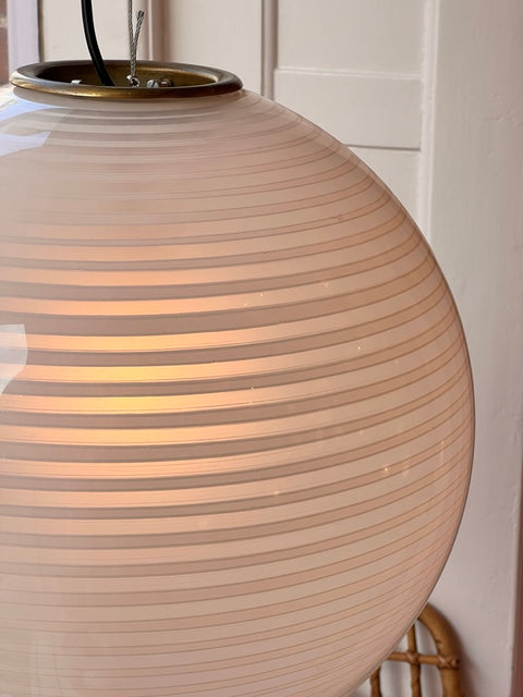 Vintage Murano white spiral ceiling lamp (D40)