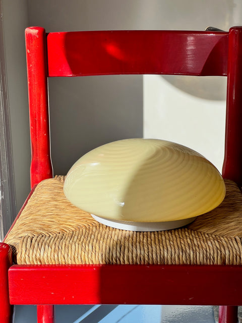 Vintage Murano yellow swirl ceiling/wall lamp (D30)