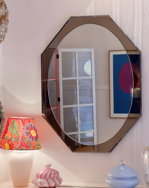 Vintage Italian mirror with brown mirror frame