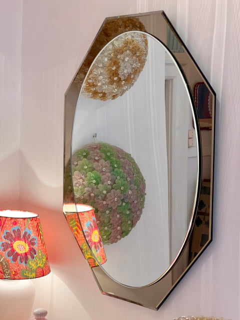 Vintage Italian mirror with brown mirror frame