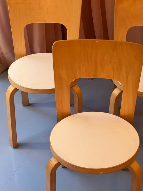 Vintage Alvar Aalto chairs (Model 66) - Set of four