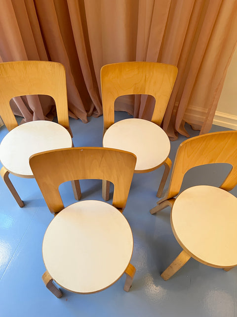 Vintage Alvar Aalto chairs (Model 66) - Set of four