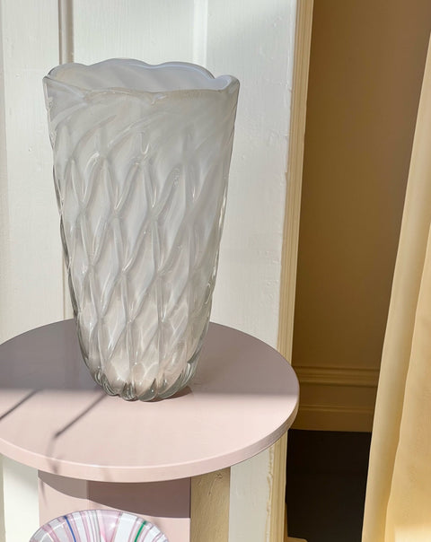 Vintage opal white Murano vase