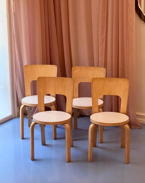 Vintage Alvar Aalto chairs (Model 66) - Set of four