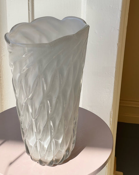 Vintage opal white Murano vase