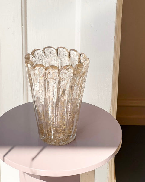 Vintage golden/clear Murano vase